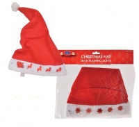 Bulk Pack x 6 mass Dress Up Santa Hat With Flashing Star lights