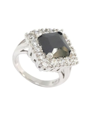 Photo of Miss Jewels - 5ct Black Cubic Zirconia Dress Ring in 925 Sterling Silver