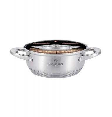 Photo of Blaumann 28cm Stainless Steel Shallow Pot - Satin Gourmet Line