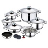 Model Home 17-Piece Wide Edge Stainless Steel Cookware Set Photo