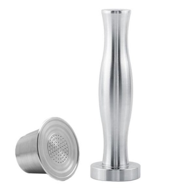 Photo of Stainless Steel Coffee Tamper Hammer with Reusable Capsule