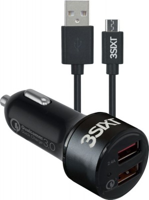 3SIXT Quick Charge Car Charger USB A to Micro USB 54A
