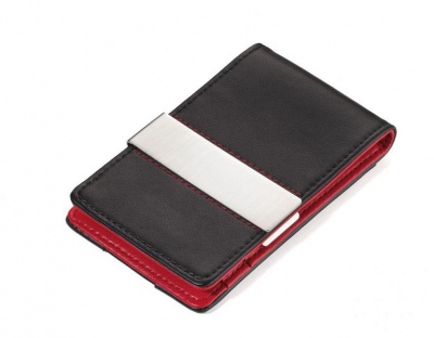 TROIKA RFID Shielding Credit Card Case with Money Clip Black Red