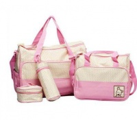 5 Piece everything you need Baby Diaper Nappy Changing Bag Pink