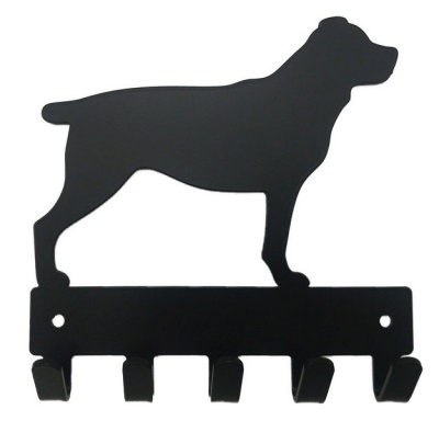 Photo of Eboy Steel Rottweiler Key Rack & Leash Hanger - 5 Hooks - Black