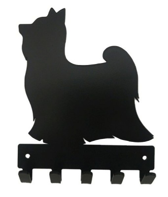 Photo of Eboy Steel Yorkshire Terrier Key Rack & Leash Hanger - 5 Hooks - Black
