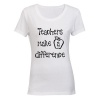 Teachers Make a Difference Ladies - T-Shirt - White Photo