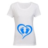 Little Feet - Blue - Ladies - T-Shirt - White Photo
