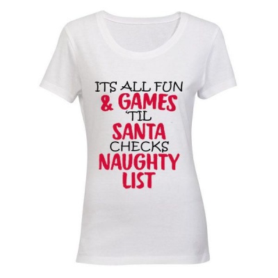 Photo of BuyAbility Santa - Naughty List! - Ladies - T-Shirt - White