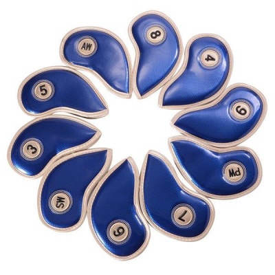 Photo of 10 Piece Crystal Pu Leather Golf Iron Head Covers Set - Blue