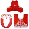 Red Santa Toilet Seat Cover & Rug Set for Bathroom - 3 Piece Photo