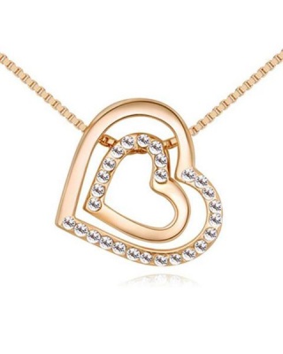Photo of Btime Gold Double Heart with Microset Crystals