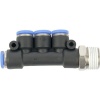 Aircraft Pu Hose Fitting Manifold 4 x 6mm Port x 3/8"M Photo