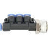 Aircraft Pu Hose Fitting Manifold 4 x 6mm Port x 1/2"M Photo