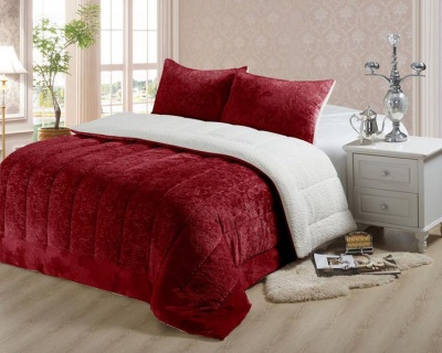 Photo of Nambithi 3 Piece Sherpa Flannel Quilt