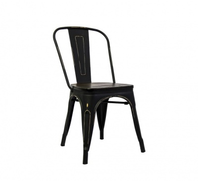 Photo of Fine Living - Retro Metal Chair - Metal finish Wood Seat
