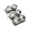 6 Pieces Magnetic Stainless Steel Cruet Condiment Spice Jars Set Photo