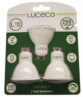 Photo of LUCECO - Gu10 3W 250Lm Neutral White 4000K Non-Dim LED Globe