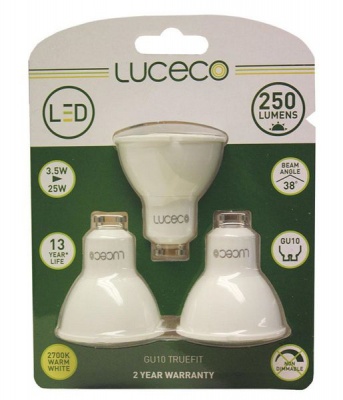 Photo of LUCECO - Gu10 3W 250Lm Warm White 2700K Non-Dim LED Globe