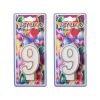 Bulk Pack x 6 Candles Birthday Large Number- 9 Silver & Gold Photo