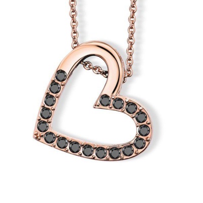 Photo of Crystalp Necklace with Swarovski® Crystals Heart Pendant - Jet Hematite