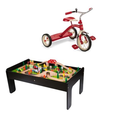 Photo of Train Table & Red Radio Flyer Trike