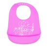 Soft Silicone Baby Bib - Pink Photo