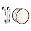 BK 26" Marching Bass Drum With Harness - White Photo