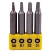 Tork Craft Screwdriver Bit Set Square Recess 4 piecese 50mm Sq0.1.2.3 Photo