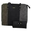 Fino Pu Leather Tote Bag & Purse Set Black Photo