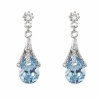 Civetta Spark Vintage Pear Earring- Swarovski Aquamarine Crystal Photo