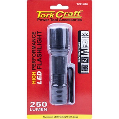 Photo of Tork Craft Torch Led Alum. 250Lm Blk Use 3 X Aaa Batteries