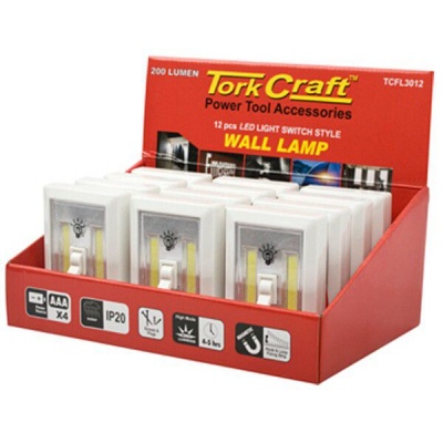 Photo of Tork Craft Light Switch Display Box 12 piecese Led 200Lm Use 4Xaaa Bat