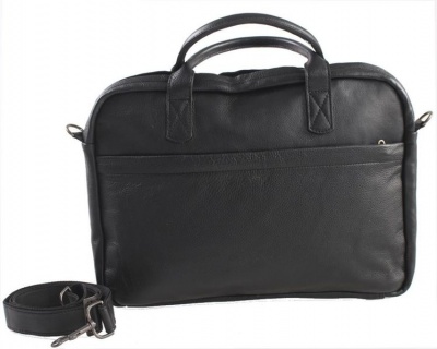 Photo of King Kong Leather Kingkong Leather Slim 15" Crossbody Laptop Bag - Black
