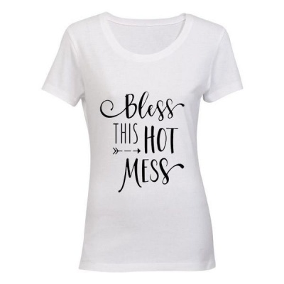 Photo of Bless this Hot Mess! - Ladies - T-Shirt - White