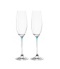 Leonardo Clear Champagne Glass with Blue Stem LA Perla Set of 2 Photo