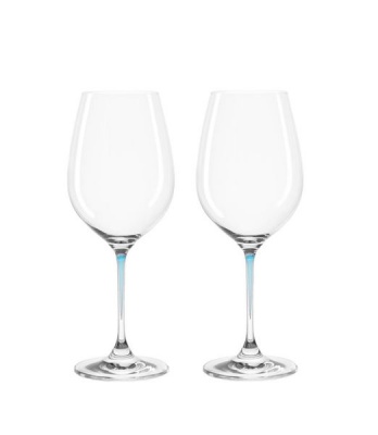 Photo of Leonardo Clear Wine Glass with Blue Stem LA Perla Set of 2