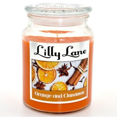 Photo of Lilly Lane Orange and Cinnamon Scented Candle Large Glass Jar