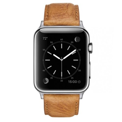 Photo of Apple Colton James Leather Strap for Silver 38mm Watch - Tan