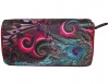Fino Satin Double Zip Around Clutch Purse Card - Red Photo