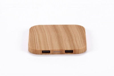 Photo of Wireless Charger - Wood finish incl. 2 usb ports