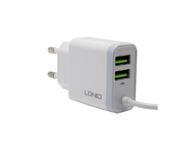 Photo of LDNIO Smart Fast Charger 2-Port USB Charger with Built-In Micro-USB Cable