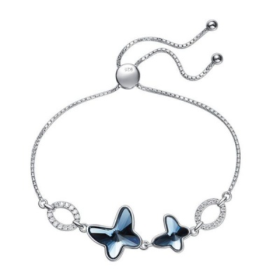 Photo of Chloe Ducci Elegance CDE Sterling Silver Infinite Butterfly Bracelet with Swarovski Crystals