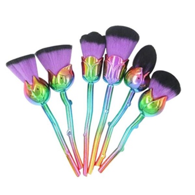 Photo of 6" 1 Rose Flower Hair Makeup Brush Set - Multicolour