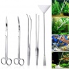 5" 1 Stainless Steel Aquarium Aquascaping Tool Set - Silver Photo