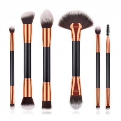 Photo of 6 Piece Double Sided Makeup Brushes - Black