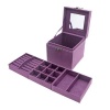 Three-layer Lint Jewelry Box with Mirror - Purple Photo
