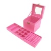 Three-layer Lint Jewelry Box with Mirror - Pink Photo