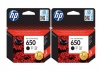 HP 650 Black Original Ink Advantage Bundle Photo