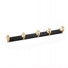 Wall Mounted Coat Rack With 5 Hooks - Gold Photo